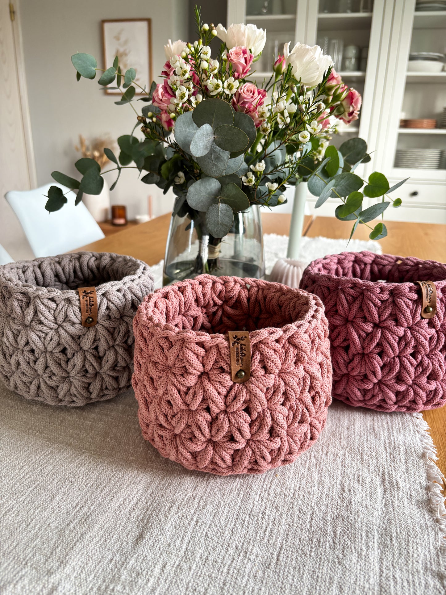 Häkelkorb „Jasmin“ Korb Utensilo Aufbewahrung Geschenkideen