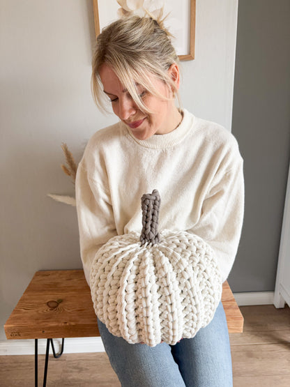 Häkel-Kürbis XL aus Baumwollkordel | Herbstdeko, Cozy Autumn, Handmade Pumpkin