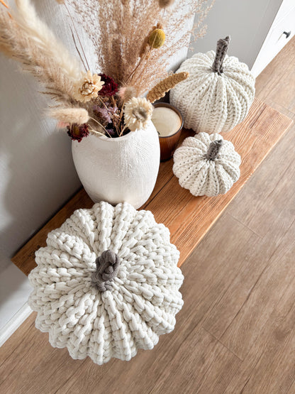 Häkel-Kürbis XL aus Baumwollkordel | Herbstdeko, Cozy Autumn, Handmade Pumpkin