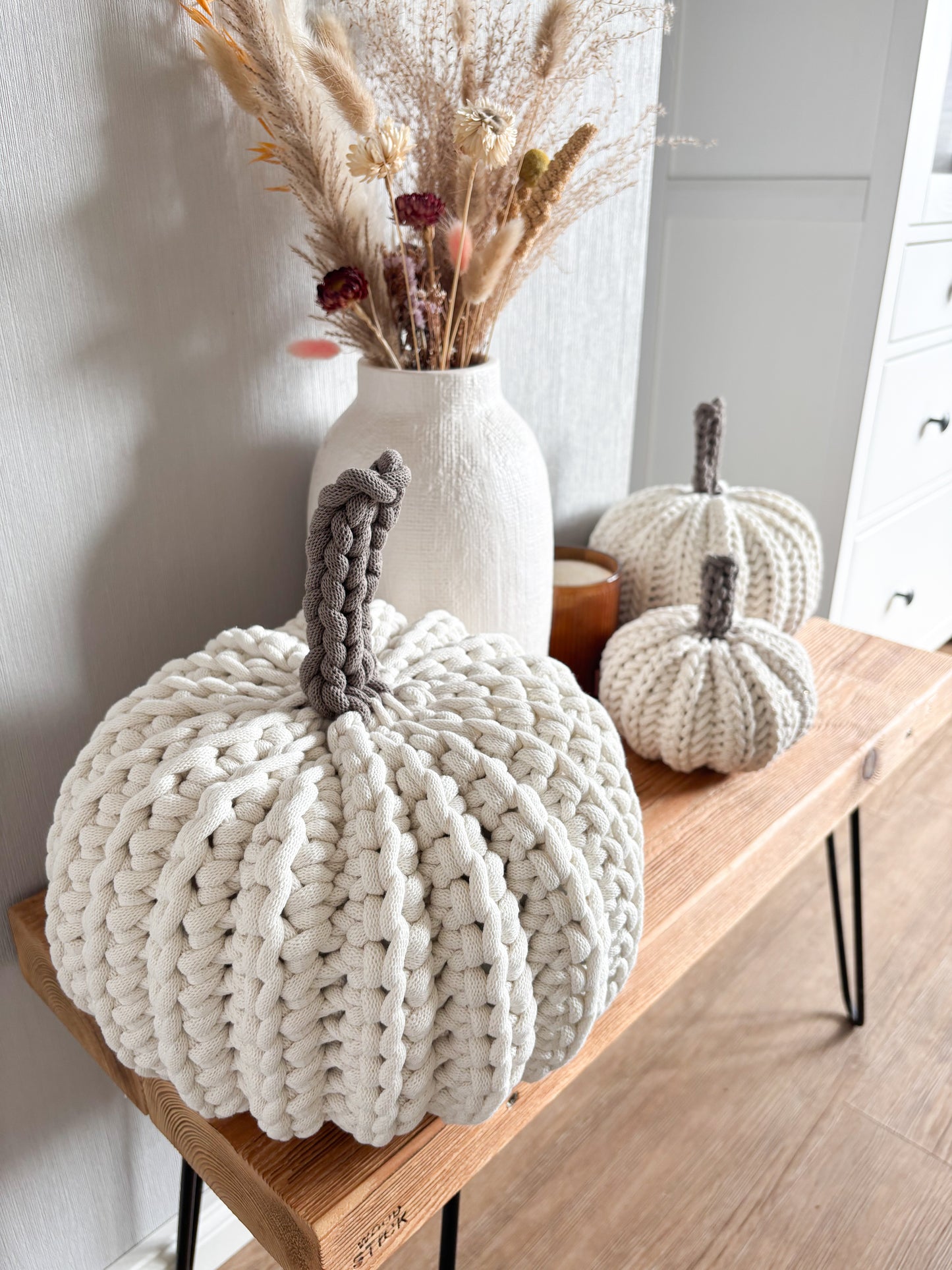 Häkel-Kürbis XL aus Baumwollkordel | Herbstdeko, Cozy Autumn, Handmade Pumpkin