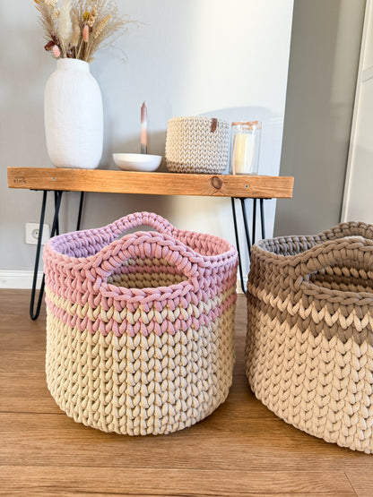 DIY Set Jumbokorb häkeln 36x36 cm | Häkelset großer Aufbewahrungskorb mit Anleitung & Garn | Korb DIY Kit Deutsch