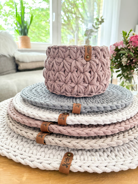 Häkelkorb „Jasmin“ Korb Utensilo Aufbewahrung Geschenkideen