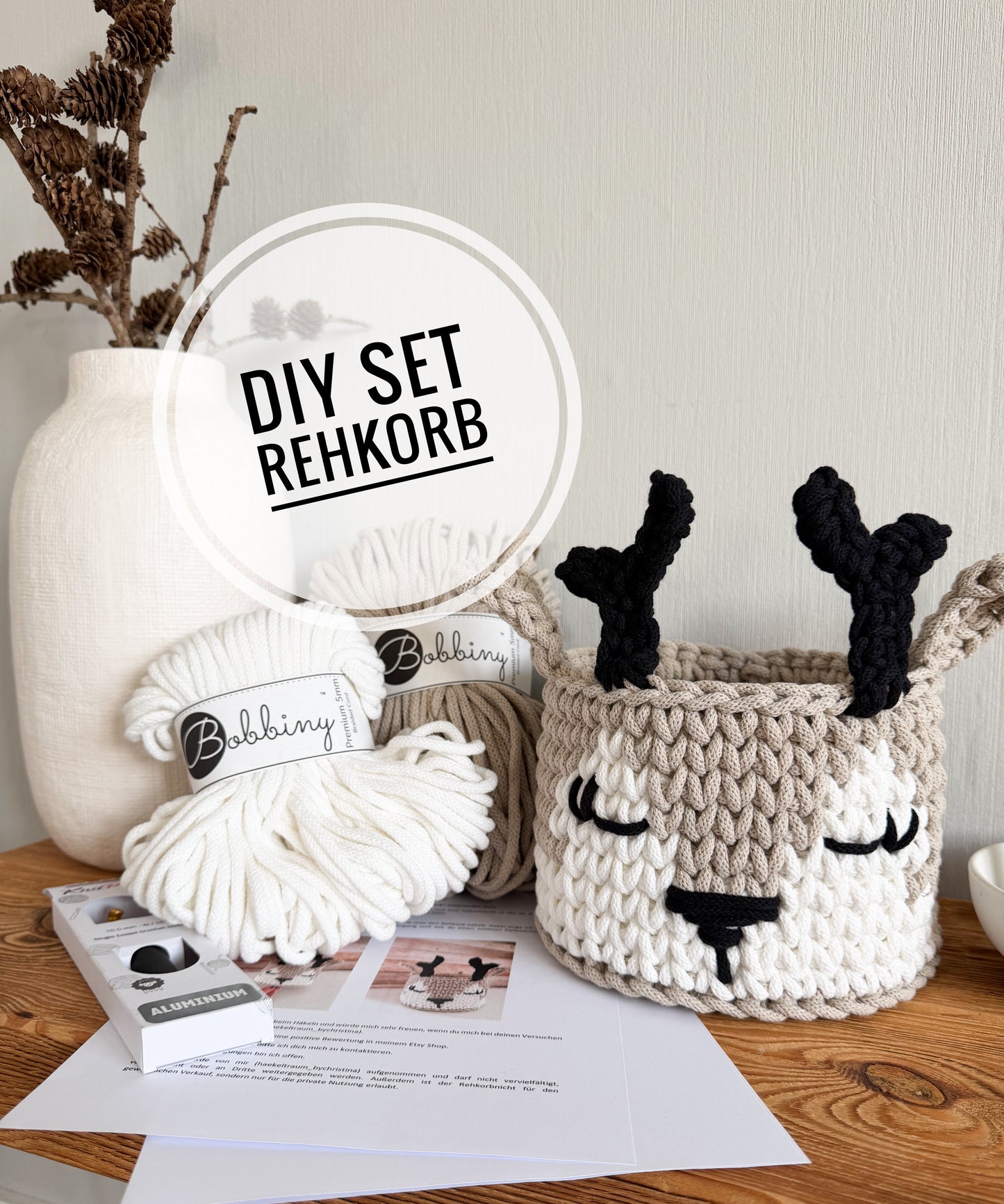 DIY Set+DEUTSCHE Anleitung für ein Rehkorb - Design von Haekeltraum_byChristina