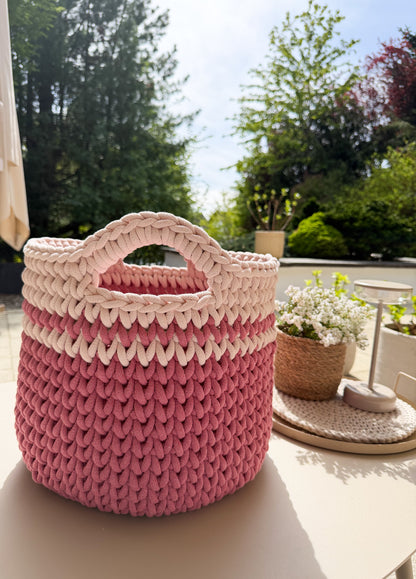 DIY Set Jumbokorb häkeln 36x36 cm | Häkelset großer Aufbewahrungskorb mit Anleitung & Garn | Korb DIY Kit Deutsch