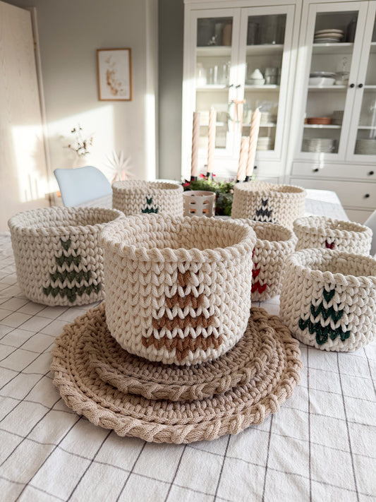 Häkelkorb,  „Tannenbaum“ Weihnachten, Geschenkidee ,  Aufbewahrung, Geschenk