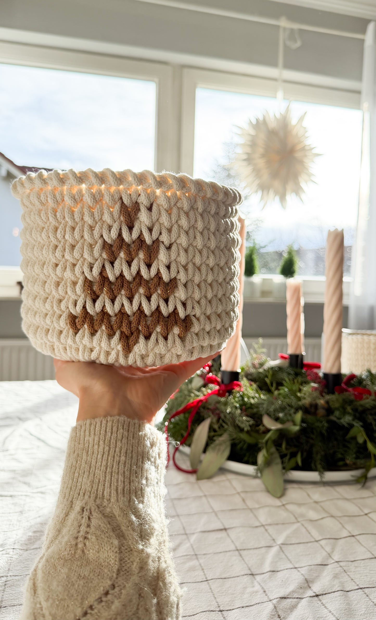 Häkelkorb,  „Tannenbaum“ Weihnachten, Geschenkidee ,  Aufbewahrung, Geschenk