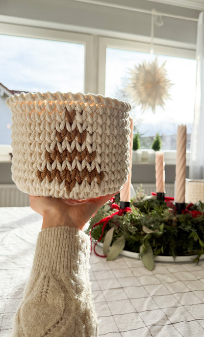 Häkelkorb,  „Tannenbaum“ Weihnachten, Geschenkidee ,  Aufbewahrung, Geschenk