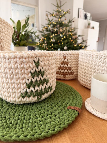 Häkelkorb,  „Tannenbaum“ Weihnachten, Geschenkidee ,  Aufbewahrung, Geschenk
