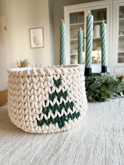 Häkelkorb,  „Tannenbaum“ Weihnachten, Geschenkidee ,  Aufbewahrung, Geschenk