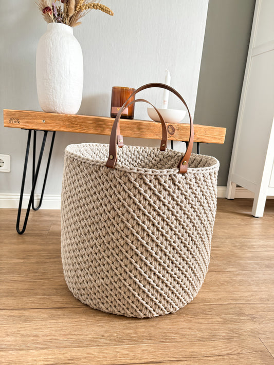 Häkelkorb „Muster"“ Groß Korb Utensilo Aufbewahrung Geschenkideen Muttertag Deko