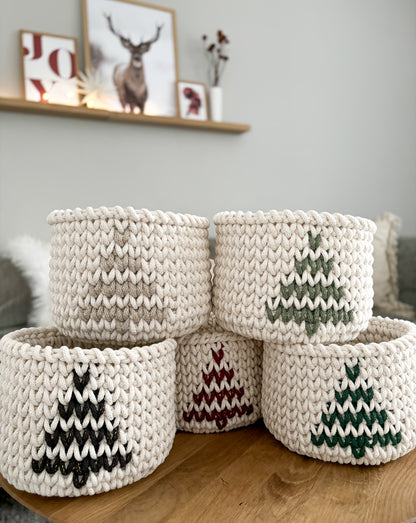 Häkelkorb,  „Tannenbaum“ Weihnachten, Geschenkidee ,  Aufbewahrung, Geschenk