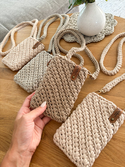 Handytasche Crossbodybag gehäkelt Umhängetasche Smartphone