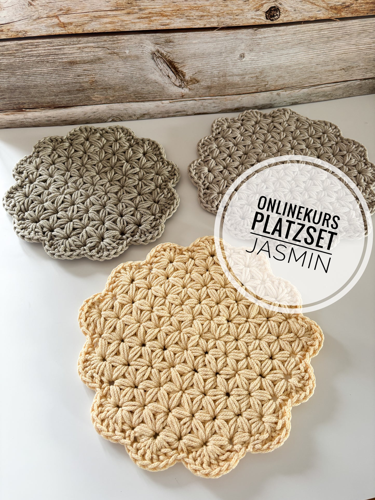 ONLINE-KURS- „Deutsch" für ein Platzset "Jasmin" Design von Haekeltraum_byChristina