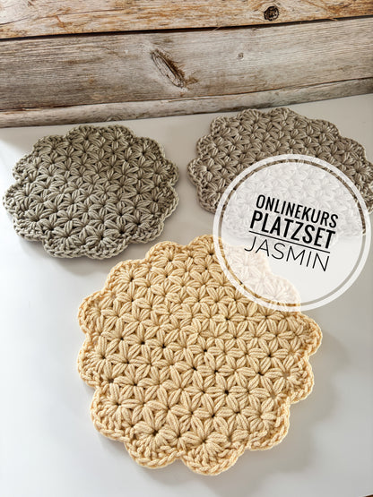 ONLINE-KURS- „Deutsch" für ein Platzset "Jasmin" Design von Haekeltraum_byChristina