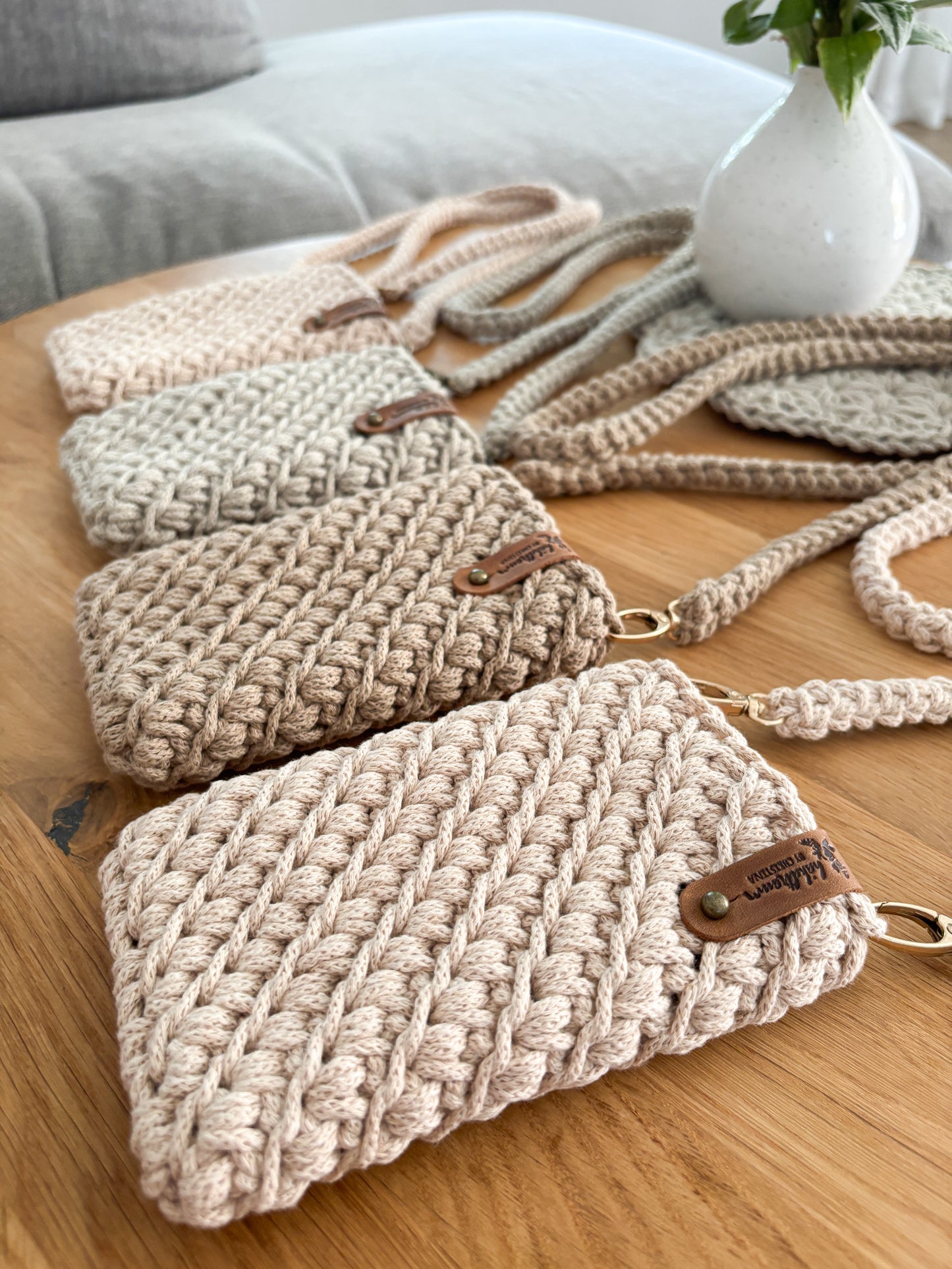 Handytasche Crossbodybag gehäkelt Umhängetasche Smartphone