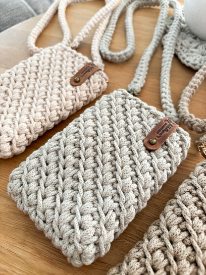 Handytasche Crossbodybag gehäkelt Umhängetasche Smartphone