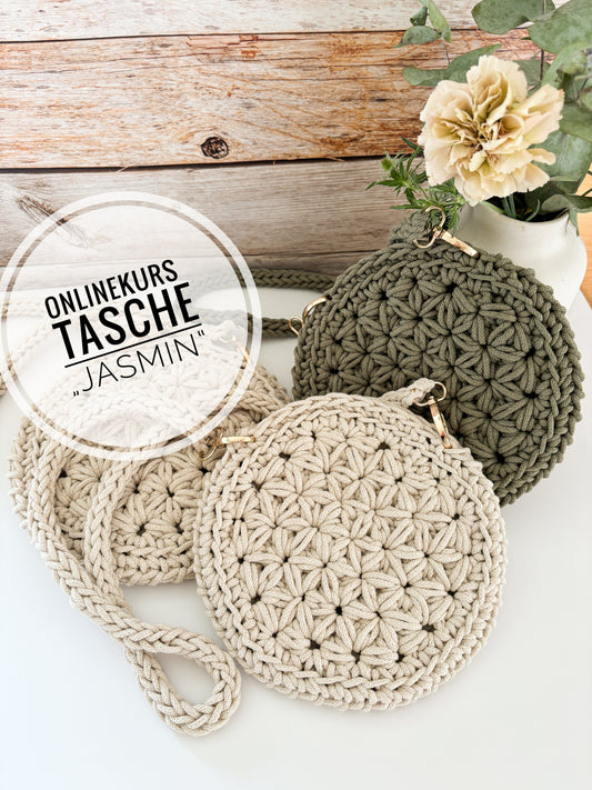 ONLINE-KURS- „Deutsch" für ein Umhängetasche "Jasmin"- Anleitung und Design von Haekeltraum_byChristina