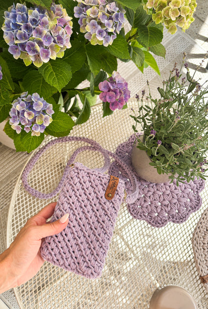 Handytasche Crossbodybag gehäkelt Umhängetasche Smartphone