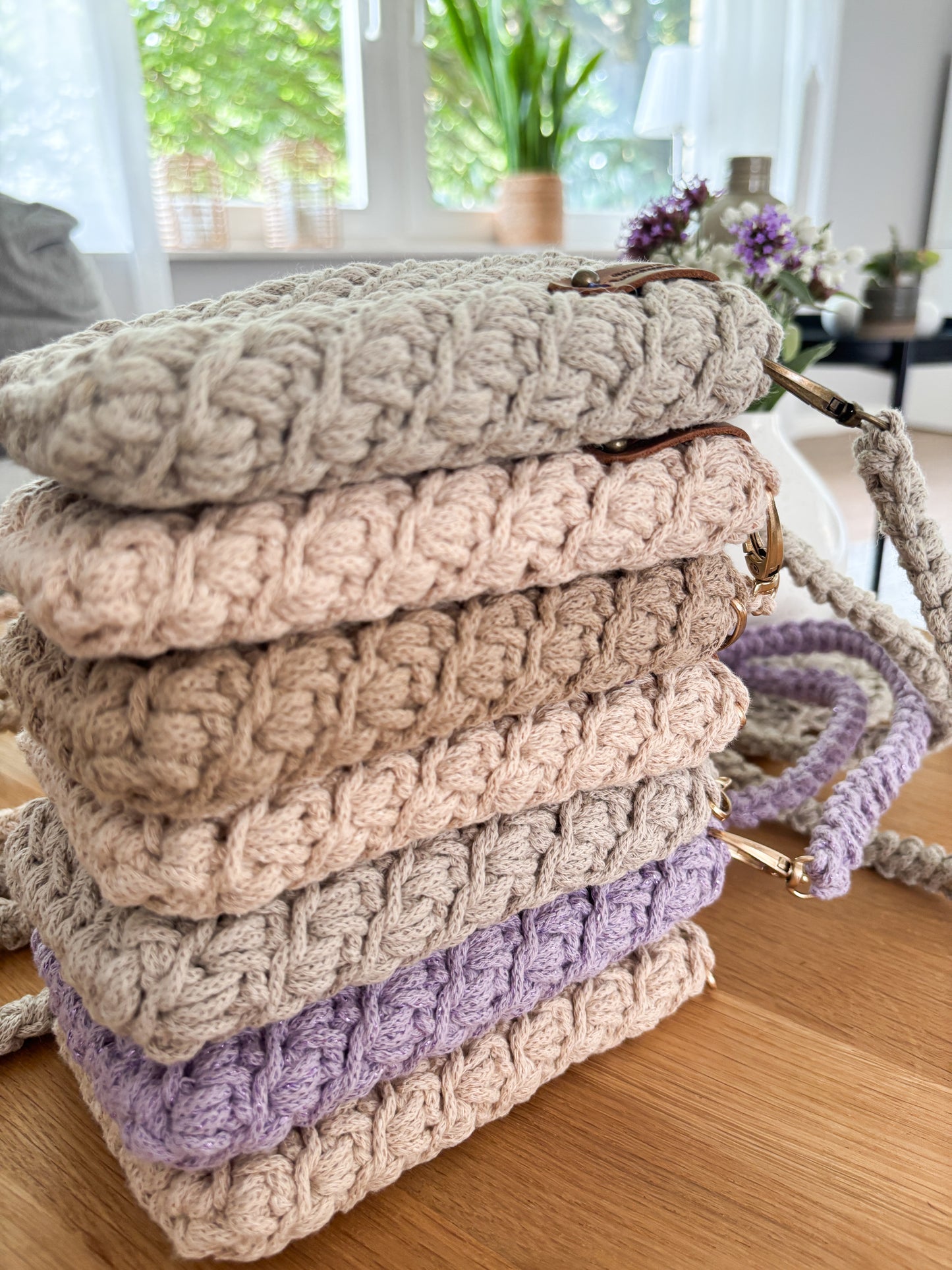 Handytasche Crossbodybag gehäkelt Umhängetasche Smartphone