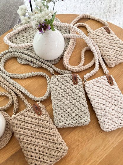 Handytasche Crossbodybag gehäkelt Umhängetasche Smartphone