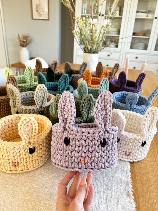 Häkelkorb,  „Hase“ Kinderzimmer, Häschen, Utensilo Aufbewahrung Osterkorb