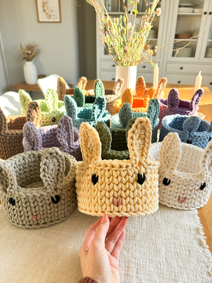 Häkelkorb,  „Hase“ Kinderzimmer, Häschen, Utensilo Aufbewahrung Osterkorb