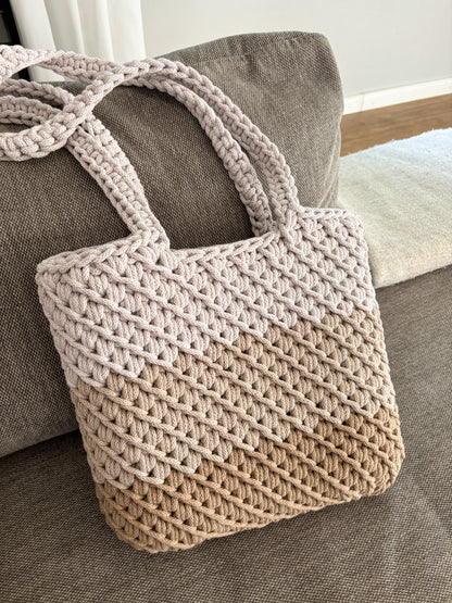 Häkeltasche "dreifarbig" Shopper