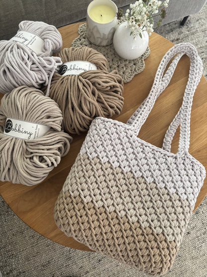 Häkeltasche "dreifarbig" Shopper