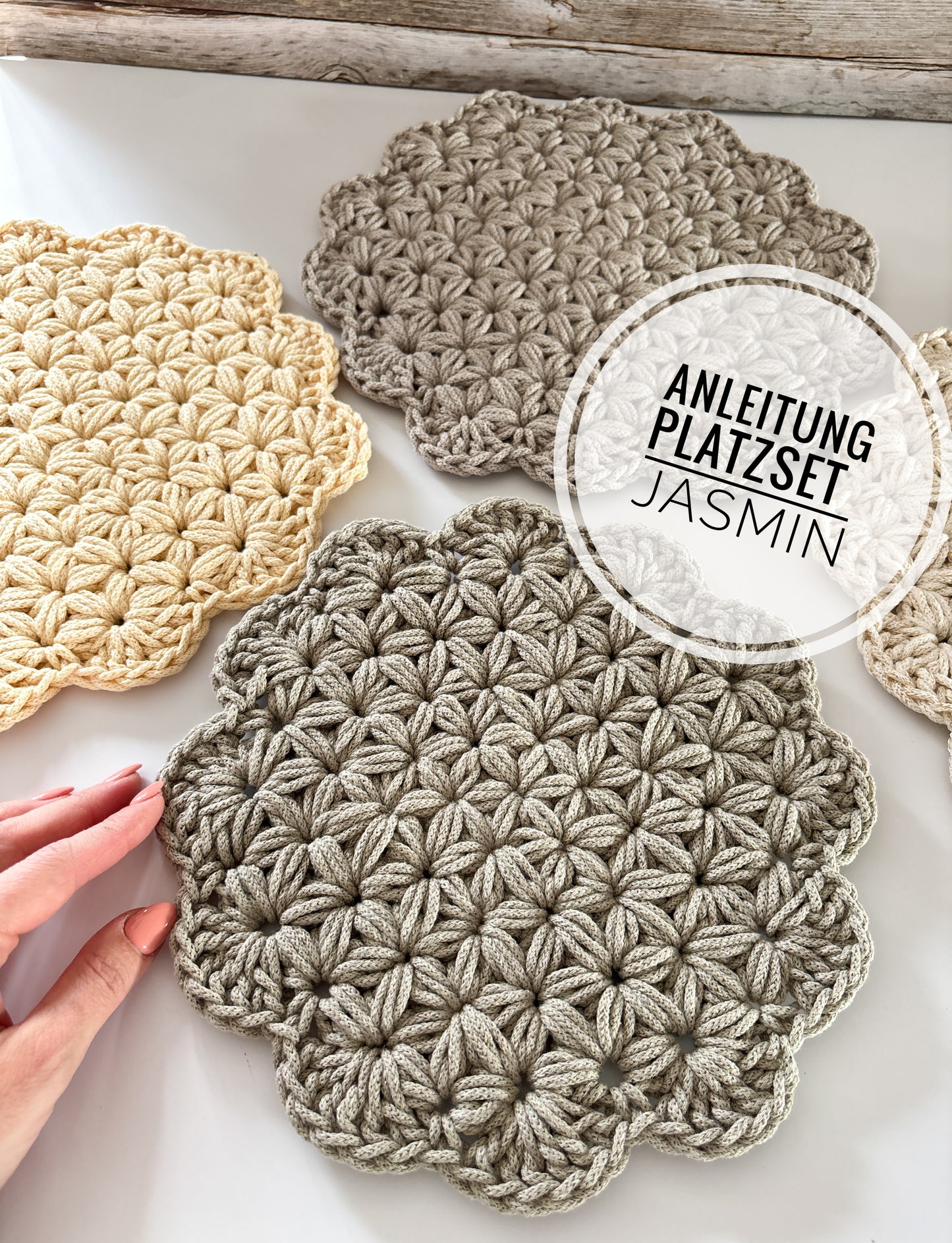 PDF "DEUTSCHE" Anleitung für ein Platzset "Jasmin" - Design von Haekeltraum_byChristina