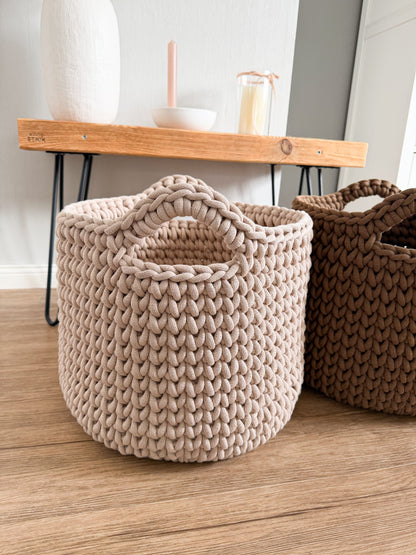 DIY Set Jumbokorb häkeln 36x36 cm | Häkelset großer Aufbewahrungskorb mit Anleitung & Garn | Korb DIY Kit Deutsch