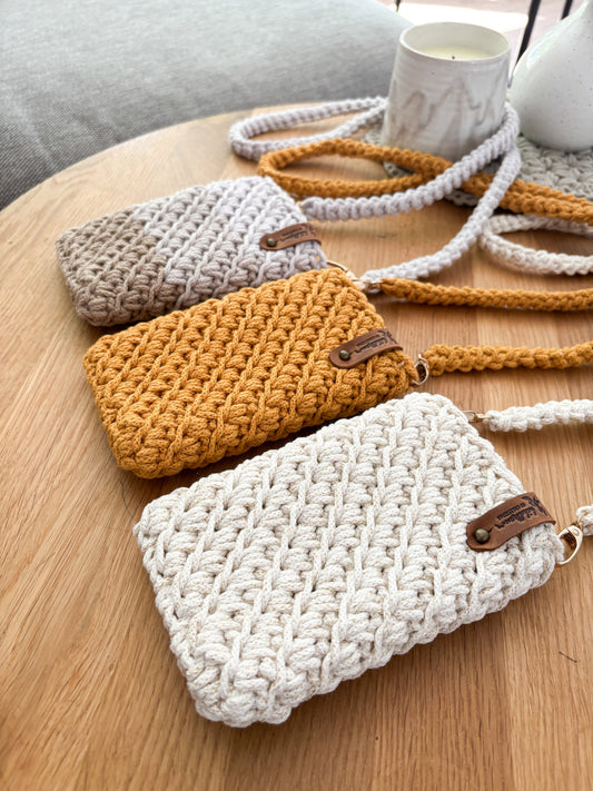 Handytasche Crossbodybag gehäkelt Umhängetasche Smartphone