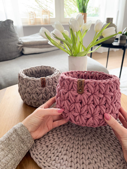 DIY Set+DEUTSCHE Anleitung für ein Korb "Jasmin"- Design von Haekeltraum_byChristina