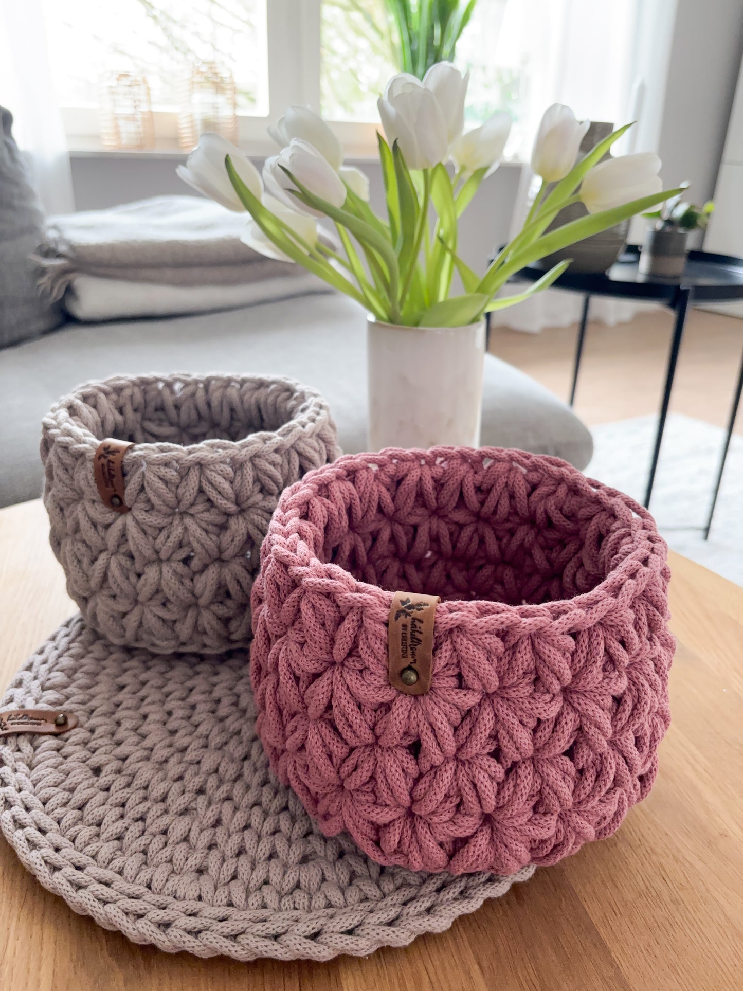 DIY Set+DEUTSCHE Anleitung für ein Korb "Jasmin"- Design von Haekeltraum_byChristina