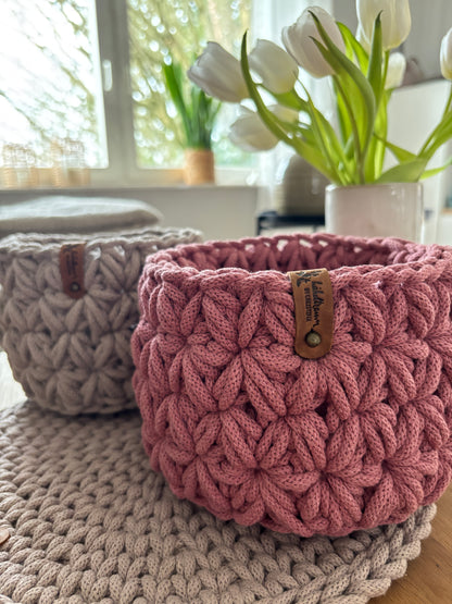 DIY Set+DEUTSCHE Anleitung für ein Korb "Jasmin"- Design von Haekeltraum_byChristina