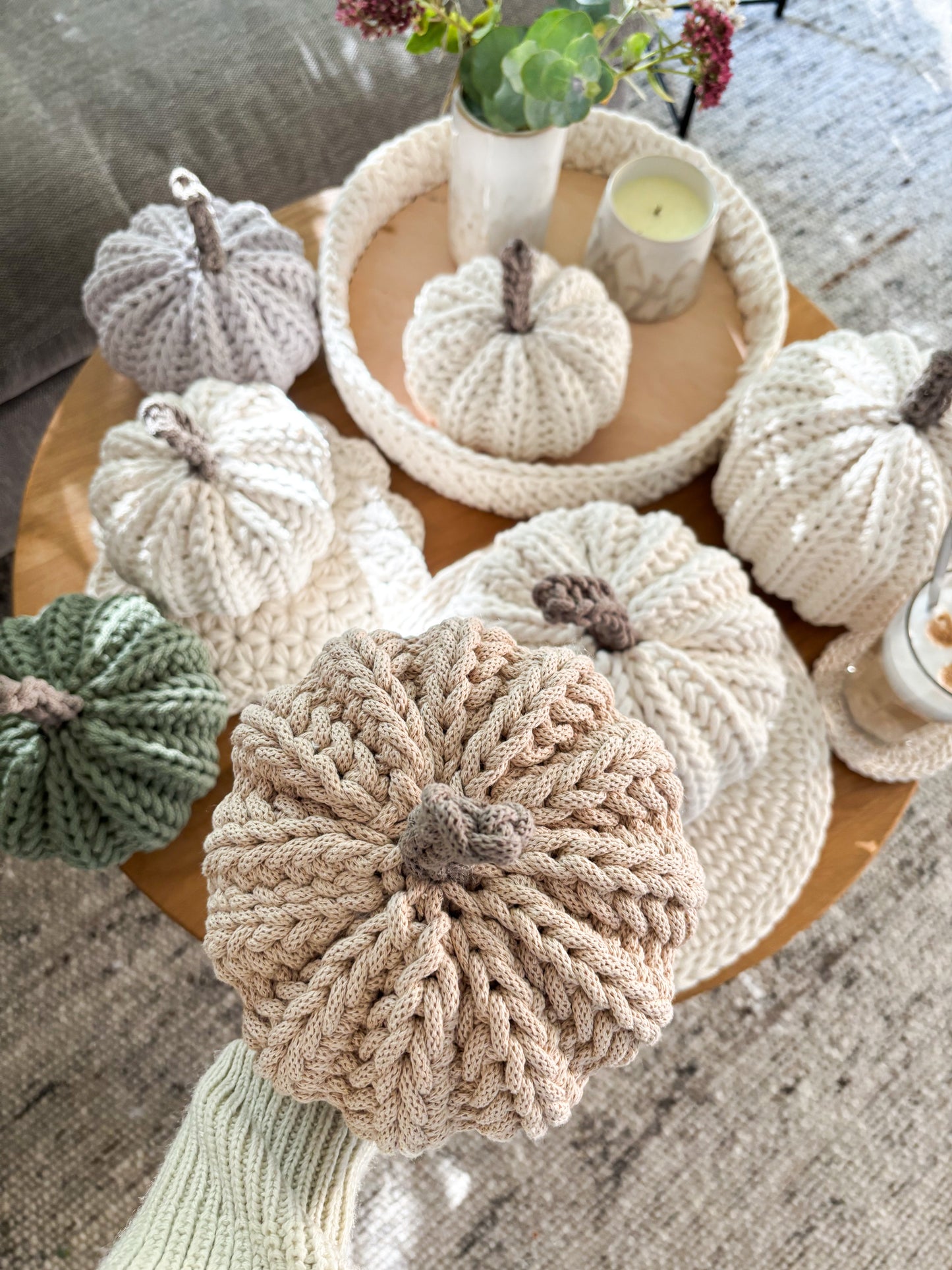 Häkel-Kürbis aus Baumwollkordel | Herbstdeko, Cozy Autumn, Handmade Pumpkin
