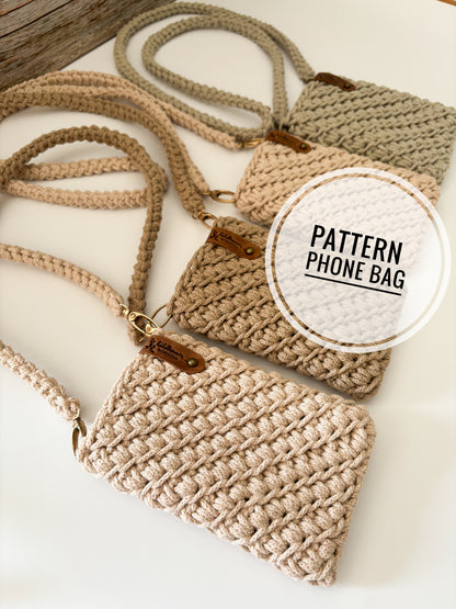 PDF Crochet Pattern – Phone Bag with Cord & Carabiners | English Crochet Pattern | Haekeltraum_byChristina