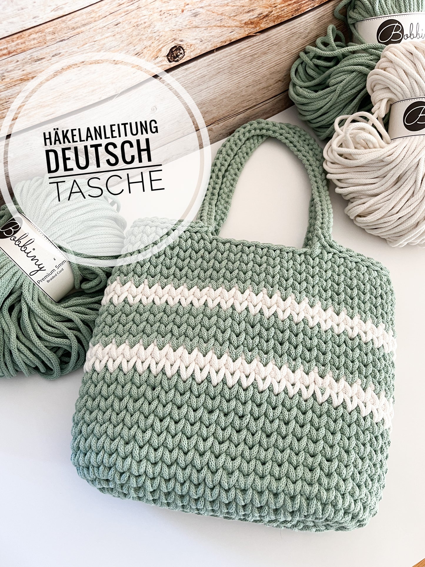 PDF DEUTSCHE Anleitung für eine gehäkelte Tasche, Shopper  - Design von Haekeltraum_byChristina