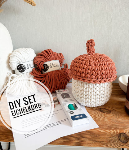 DIY Set+DEUTSCHE Videoanleitung für ein Eichelkorb - Design von Haekeltraum_byChristina