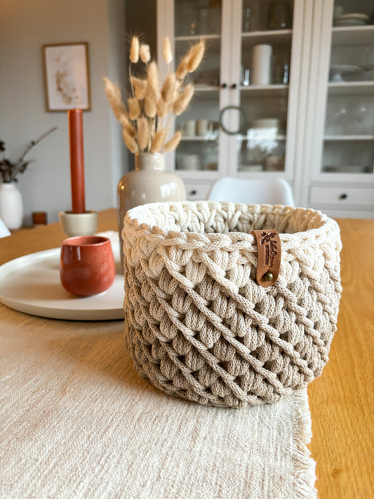 Häkelkorb „Dreifarbig “ Korb Utensilo Aufbewahrung Geschenkideen