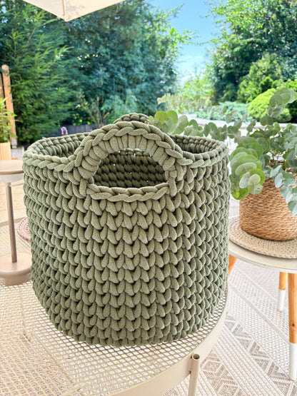 DIY Set Jumbokorb häkeln 36x36 cm | Häkelset großer Aufbewahrungskorb mit Anleitung & Garn | Korb DIY Kit Deutsch